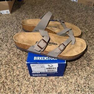 NEW Birkenstock Mayari Stone Birkibuc Cork Footbed Women's Sandals Size 43 12